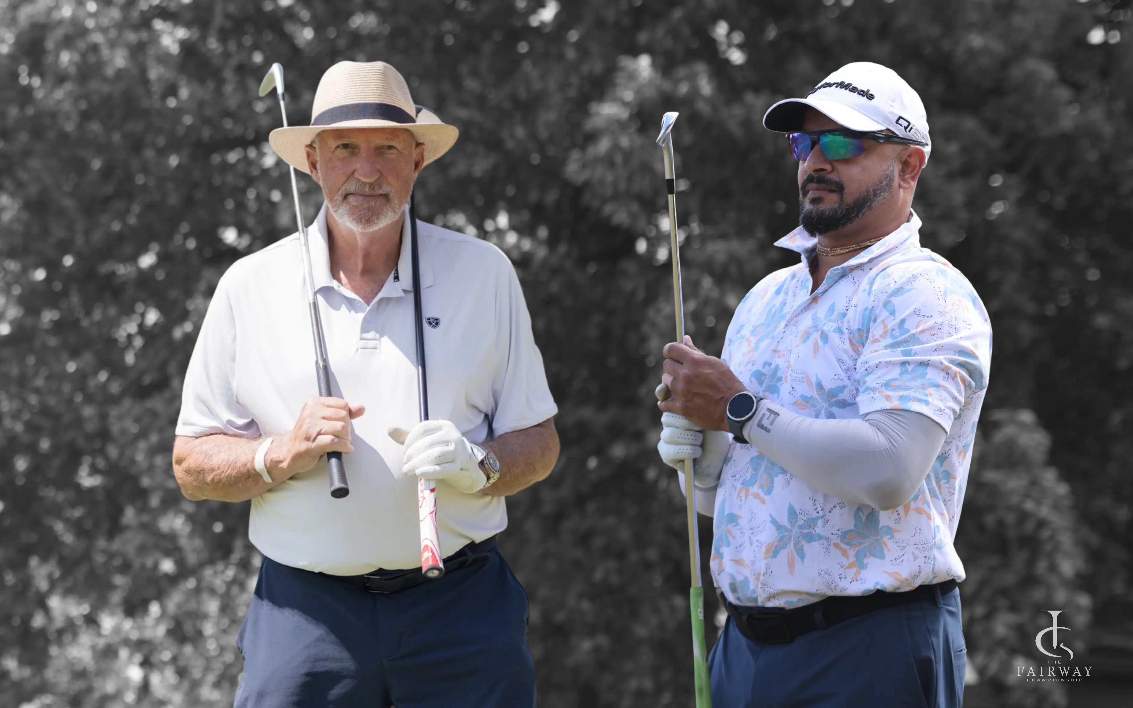 Lord Ian Botham and Kartik Murali playing golf at the Fairway Championship